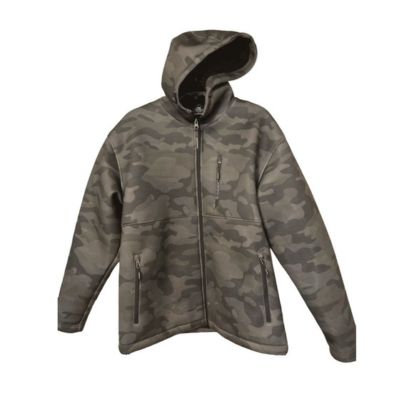 New Balance Other - New Balance Black Fur Lined Camouflaged Polyester Mens Jacket Size Large